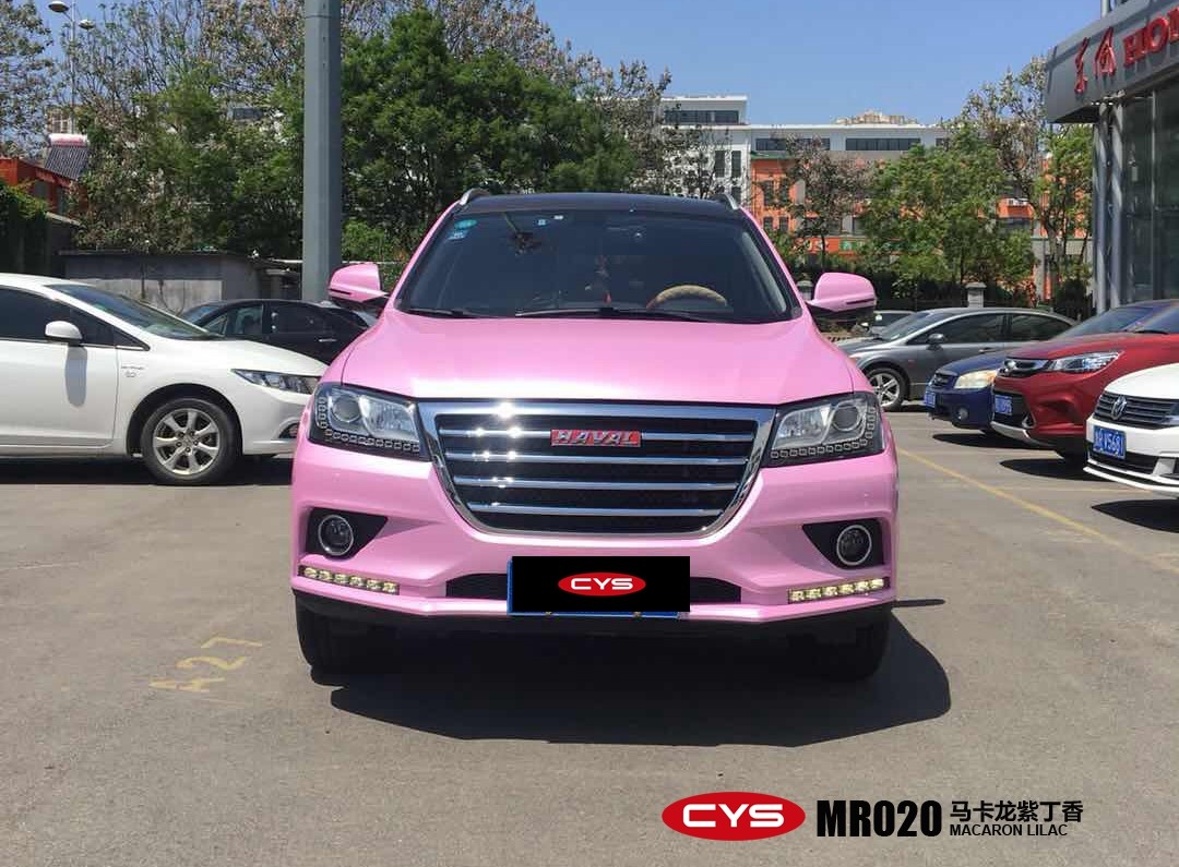 哈佛h2马卡龙紫丁香车身改色贴膜