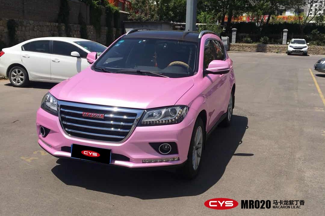 哈佛h2马卡龙紫丁香车身改色贴膜